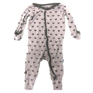 Kickee Pants Feather Hearts Ruffle Footie